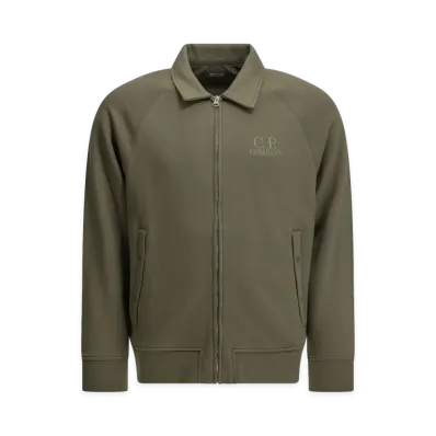 C.P. Company Zip-Up Sweatshirt with Logo "Green"