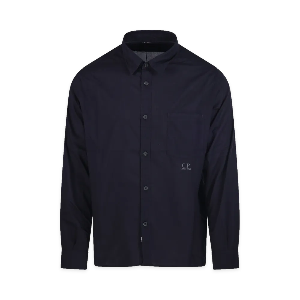 C.P. Company Light Mussola Long Sleeve Button Shirt "Navy"