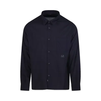 C.P. Company Light Mussola Long Sleeve Button Shirt "Navy"