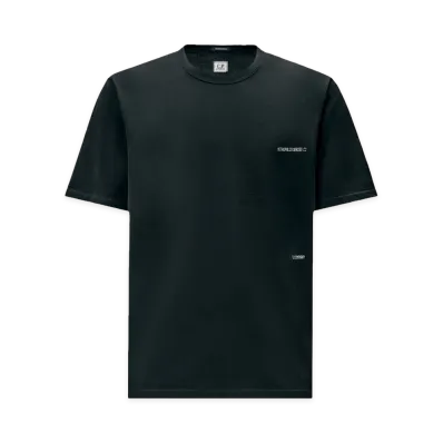 C.P. Company T-Shirt Metropolis Series in Jersey Con Stampa Sul Retro "Black"