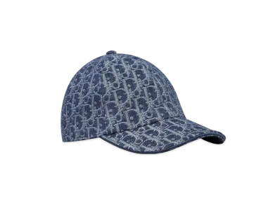 Dior Oblique D-Player Cap Stonewashed Denim Jacquard "Blue"