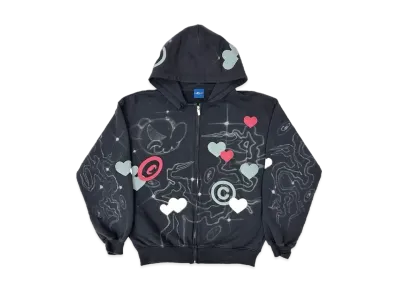 COIN PARKING DELIVERY CPD LOVE Patch Zipper Hoodie "Black"