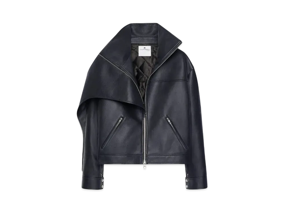 Courreges Oversized Leather Jacket "Black"