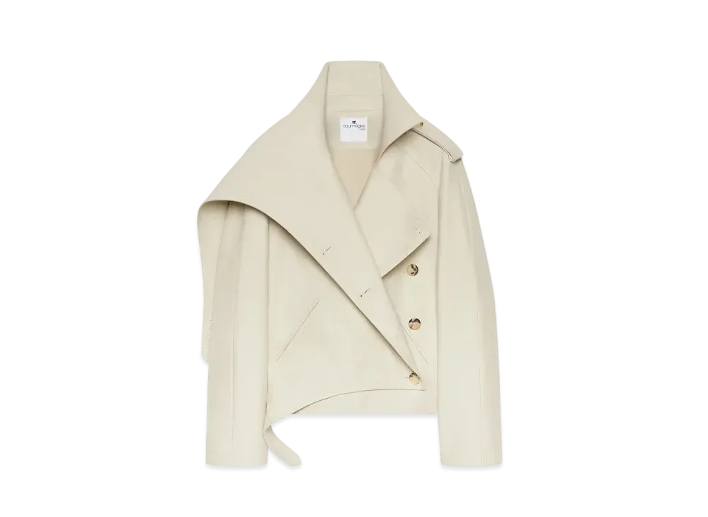 Courreges Short Oblique Trench Coat "Hemp"