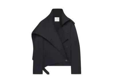 Courreges Short Oblique Trench Coat "Black"