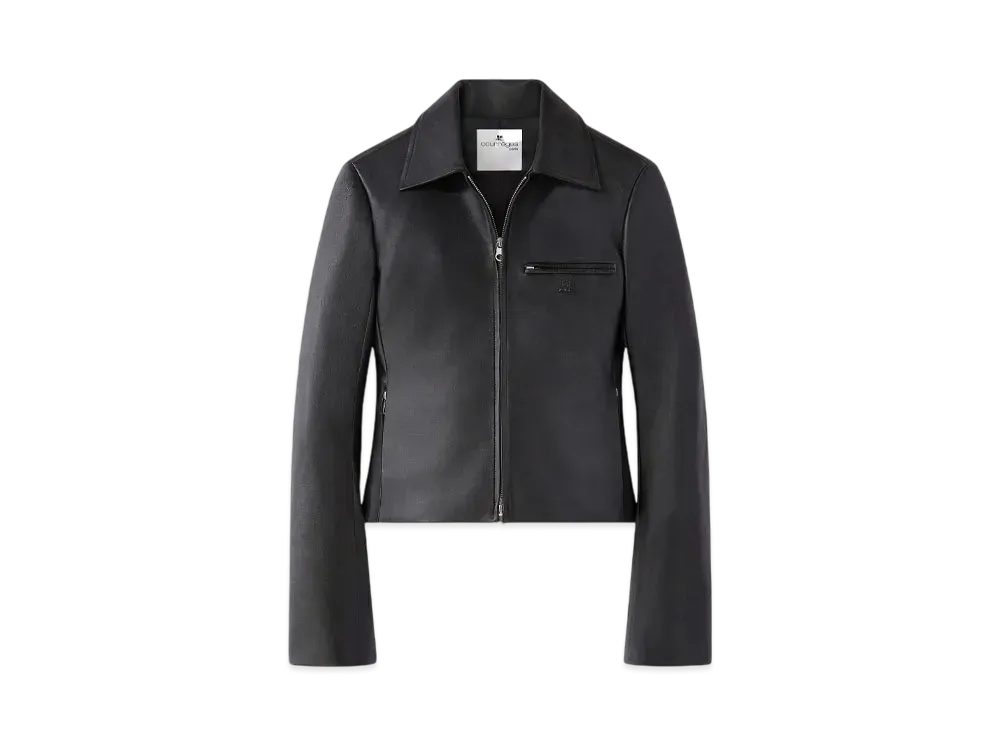 Courreges Zipped Leather Jacket "Black"