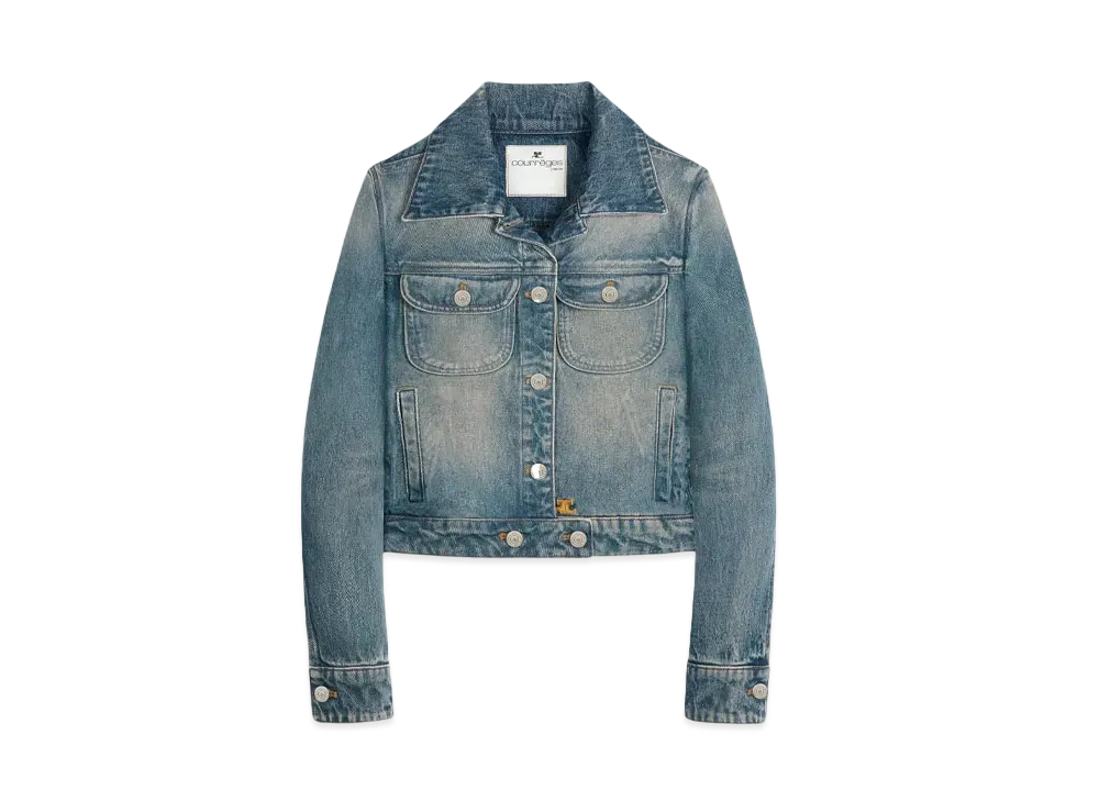 Courreges Denim Trucker Jacket "Vintage Medium Blue"