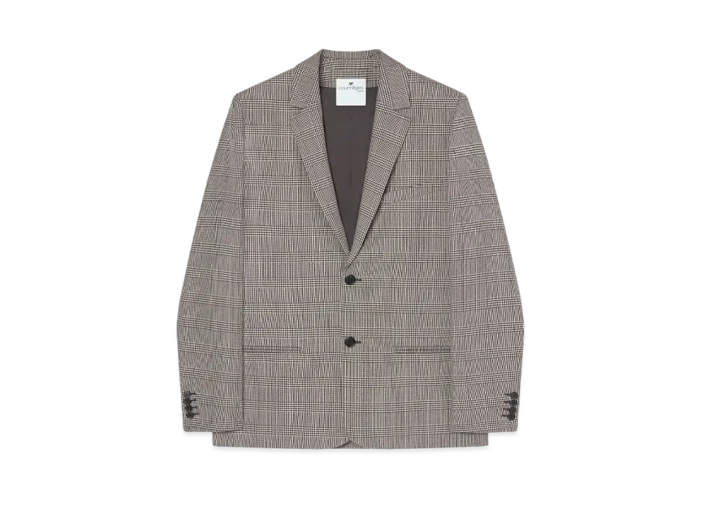 Courreges Prince Of Wales Tailored Jacket "Sand/Mud Brown"