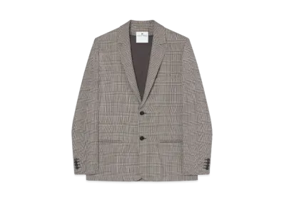 Courreges Prince Of Wales Tailored Jacket "Sand/Mud Brown"
