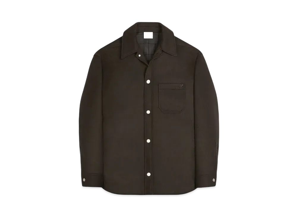 Courreges Wool Overshirt "Mud Brown"