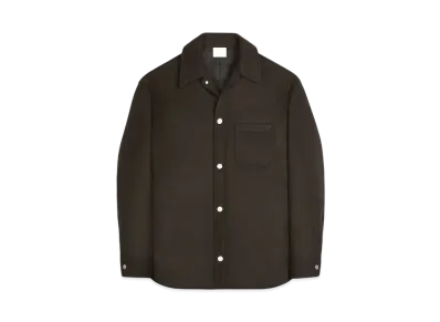 Courreges Wool Overshirt "Mud Brown"