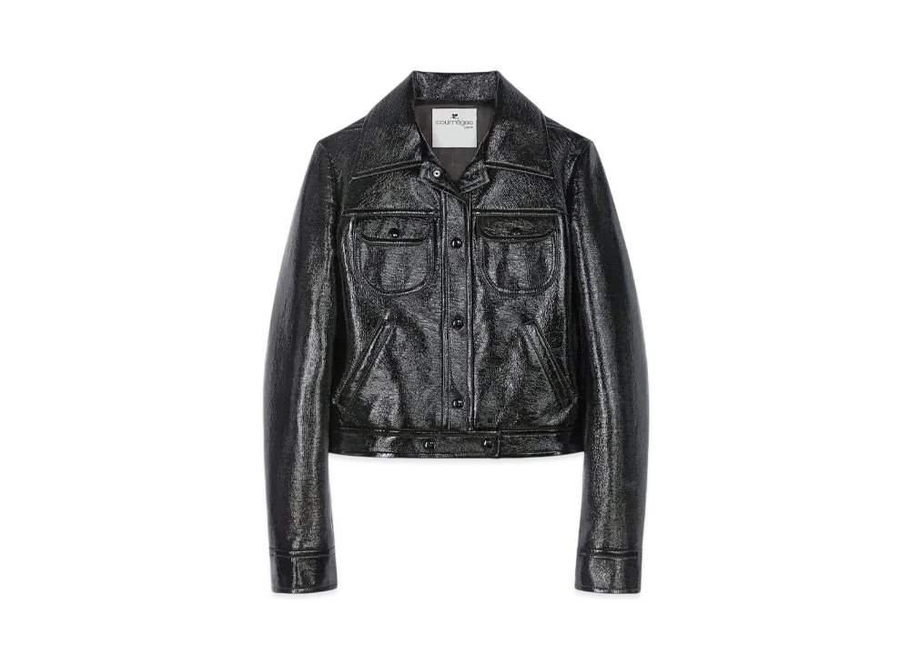 Courreges Vinyl Trucker Jacket "Black"