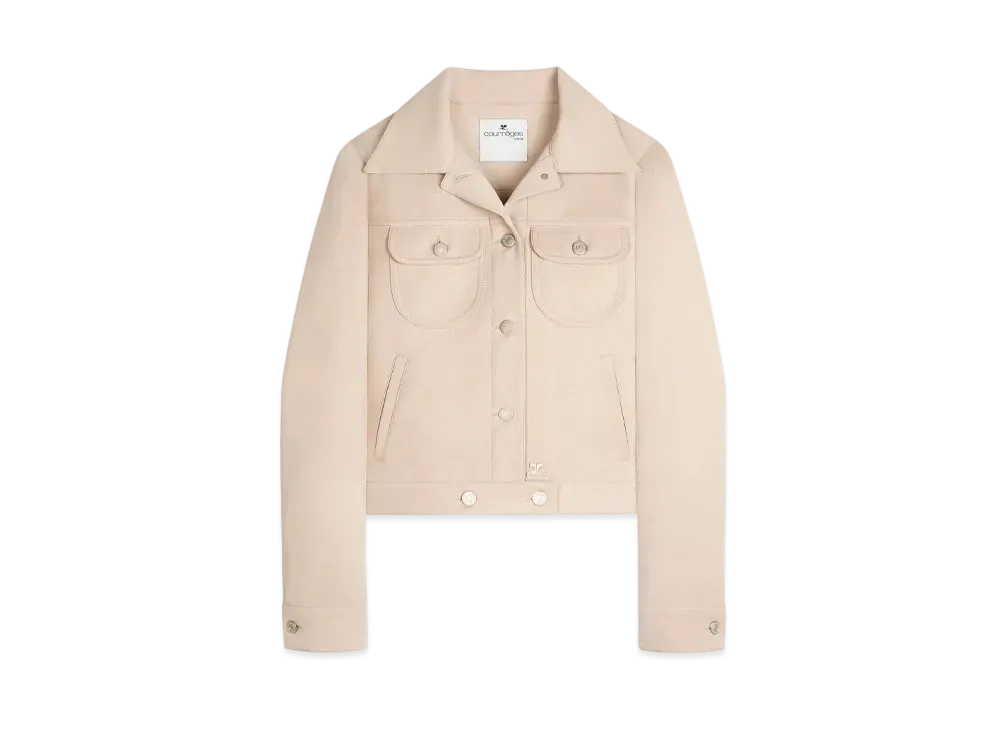 Courreges Twill Trucker Jacket "Sand"