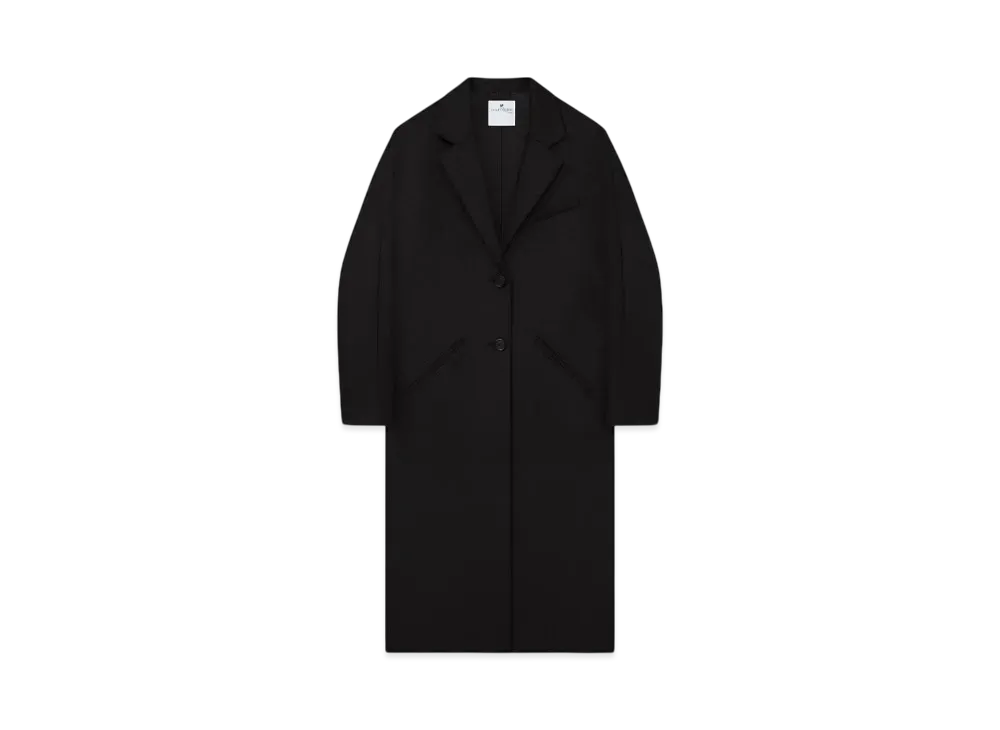 Courreges Cocoon Wool Long Coat "Black"