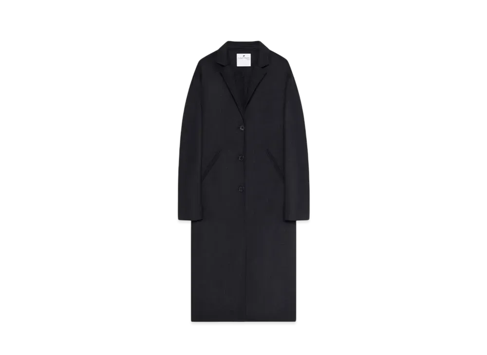 Courreges Long Double Face Cocoon Coat "Black"