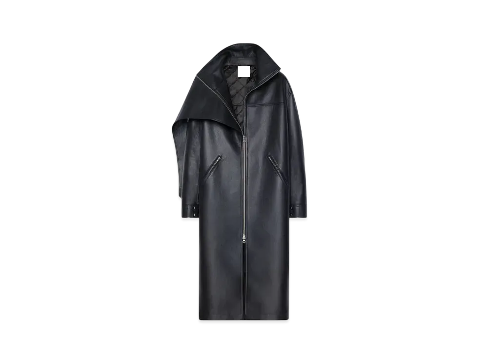 Courreges Oversized Leather Coat "Black"