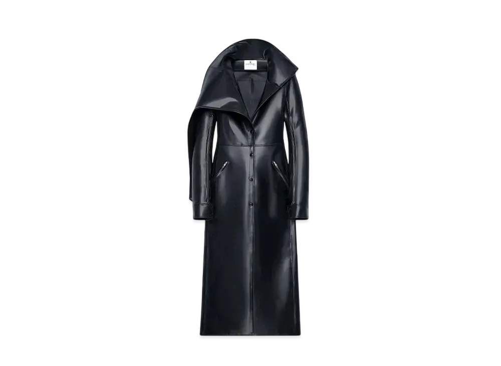 Courreges Long Latex Trench Coat "Black"