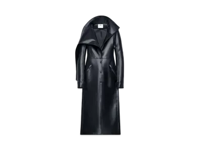 Courreges Long Latex Trench Coat "Black"
