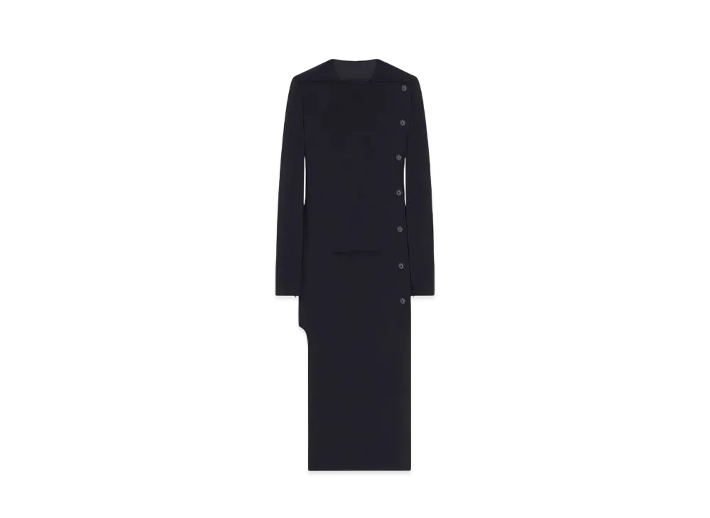 Courreges Long Buttoned Tailored Coat "Black"