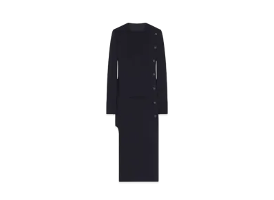 Courreges Long Buttoned Tailored Coat "Black"