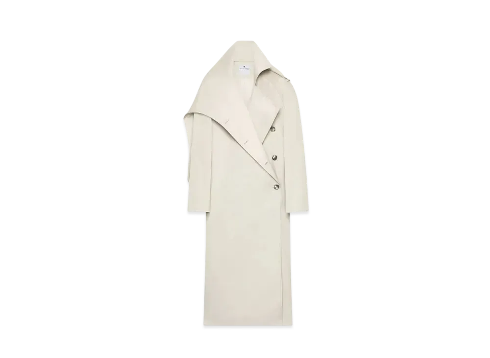 Courreges Long Oblique Trench Coat "Beige"