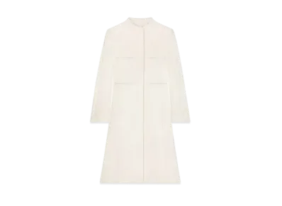 Courreges Officer Collar Heritage Crepe Coat "Natural Beige"