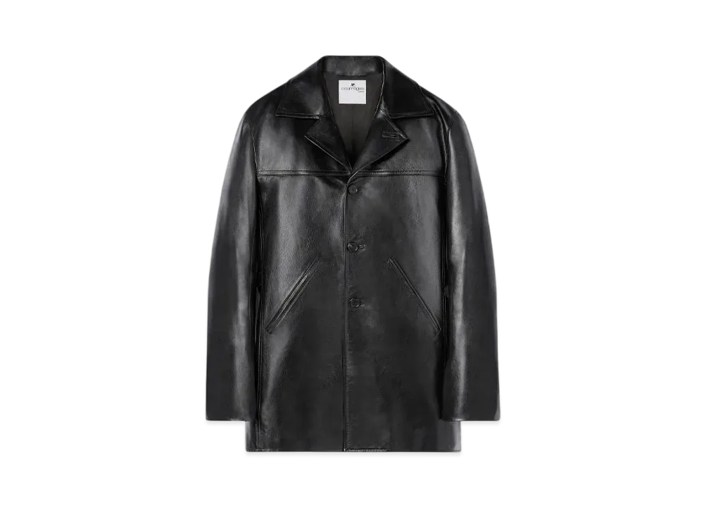 Courreges Tailored Leather Coat "Black"