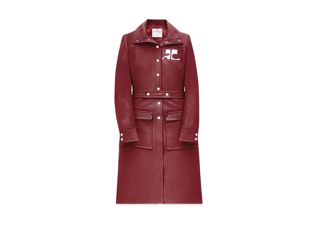 Courreges Reedition Vinyl Trench Coat "Red"