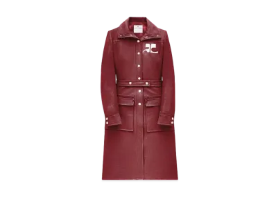 Courreges Reedition Vinyl Trench Coat "Red"