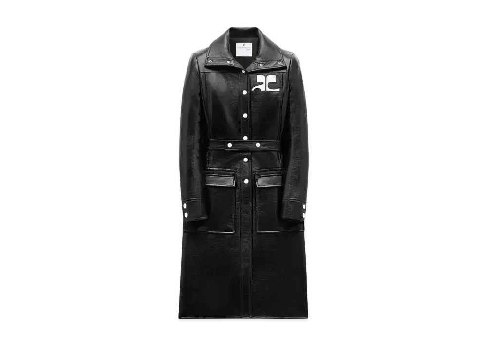 Courreges Reedition Vinyl Trench Coat "Black"