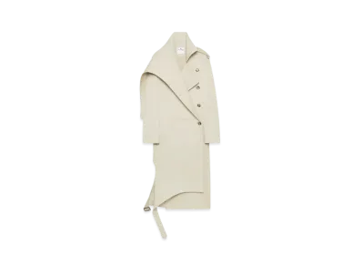 Courreges Long Oblique Trench Coat "Hemp"