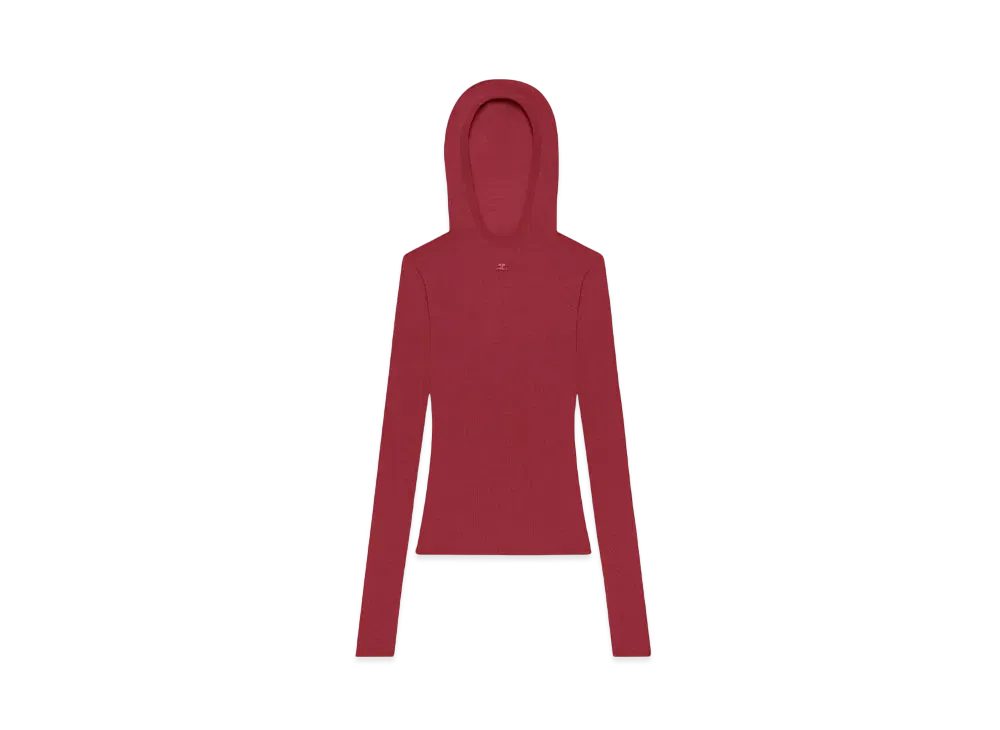 Courreges Light Knit Hoodie "Grenat"