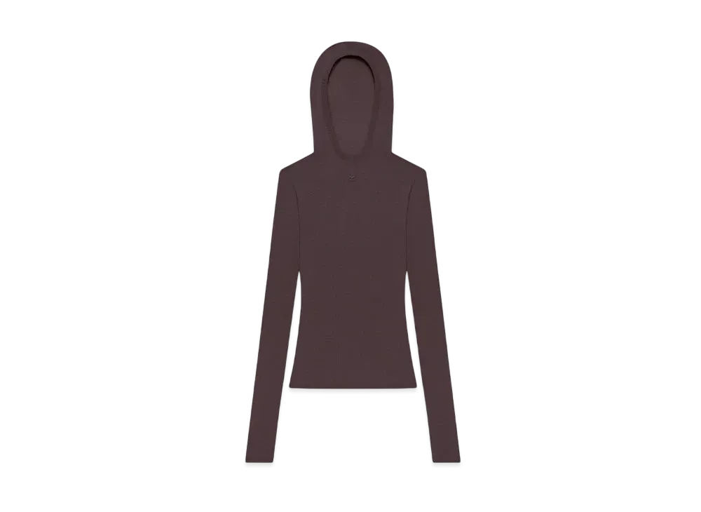Courreges Light Knit Hoodie "Chocolate"