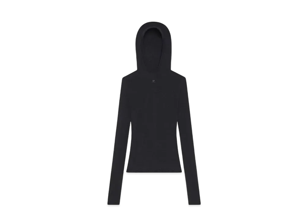 Courreges Light Knit Hoodie "Black"