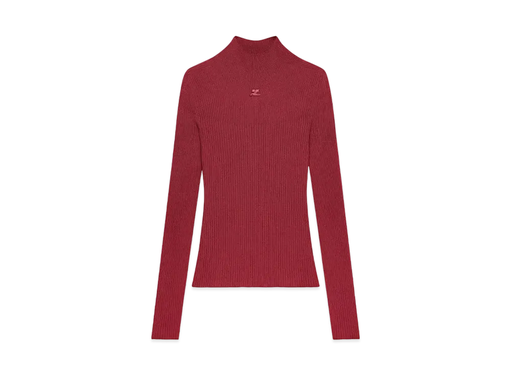 Courreges Long Sleeved Solar Sweater "Grenat"