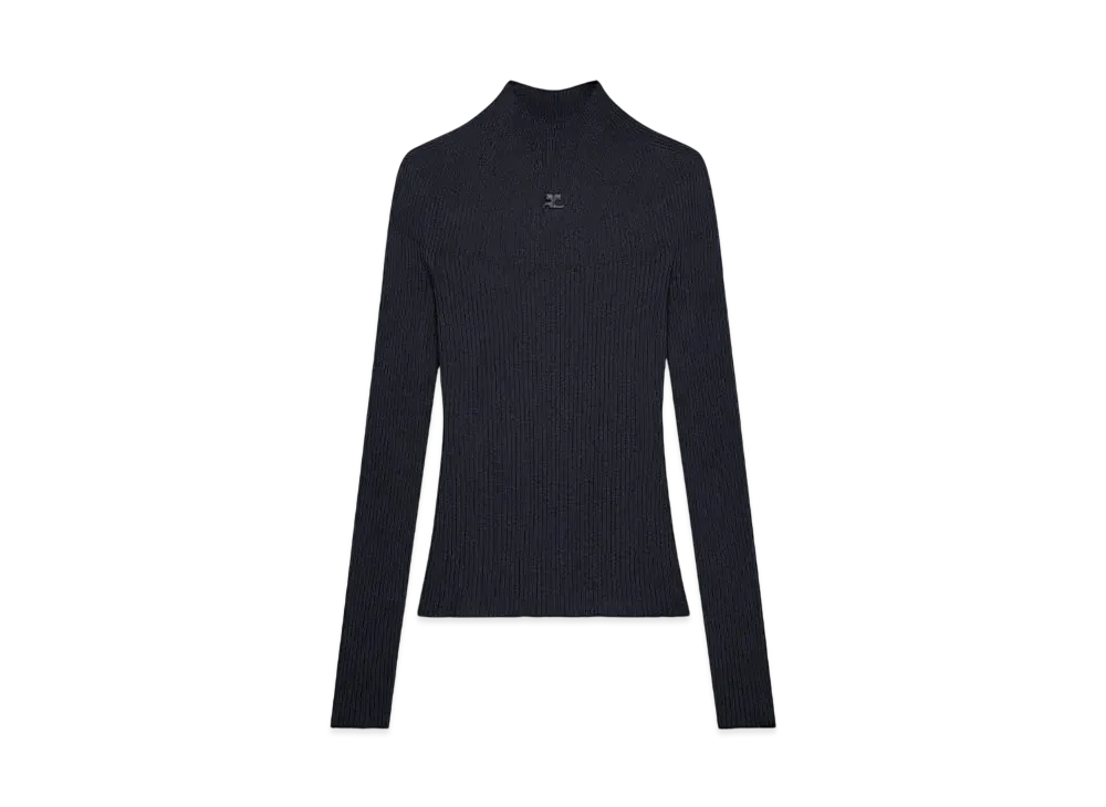 Courreges Long Sleeved Solar Sweater "Black"