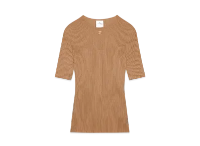 Courreges Solar Light Rib Sweater "Toffee"
