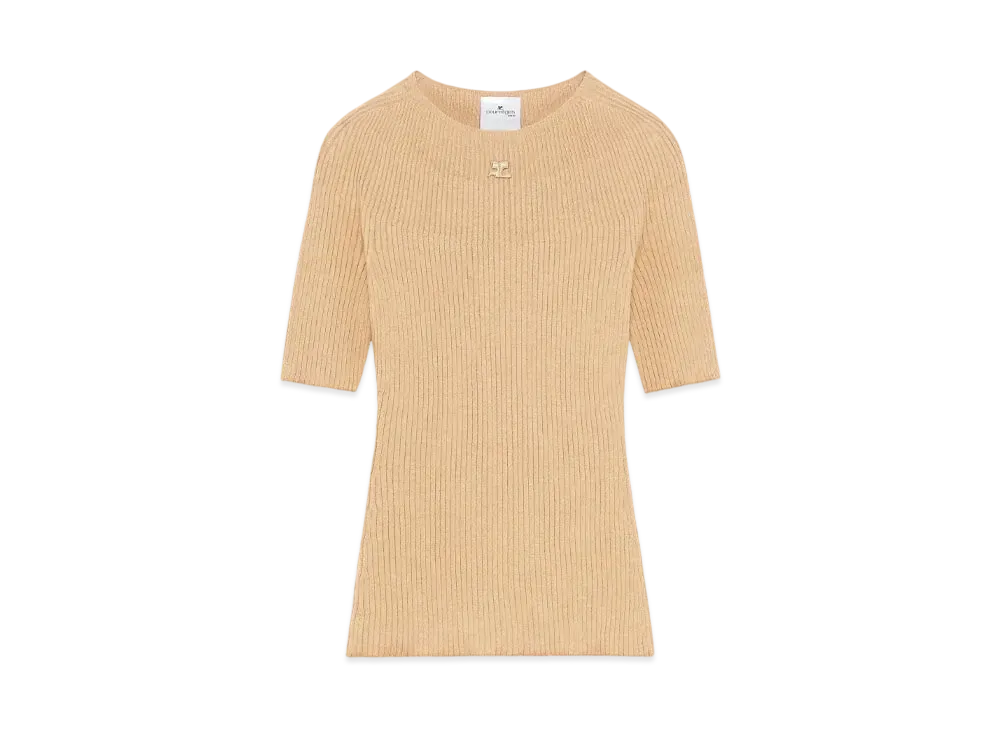 Courreges Solar Light Rib Sweater "Camel"
