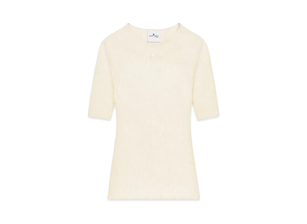 Courreges Solar Light Rib Sweater "Natural Beige"