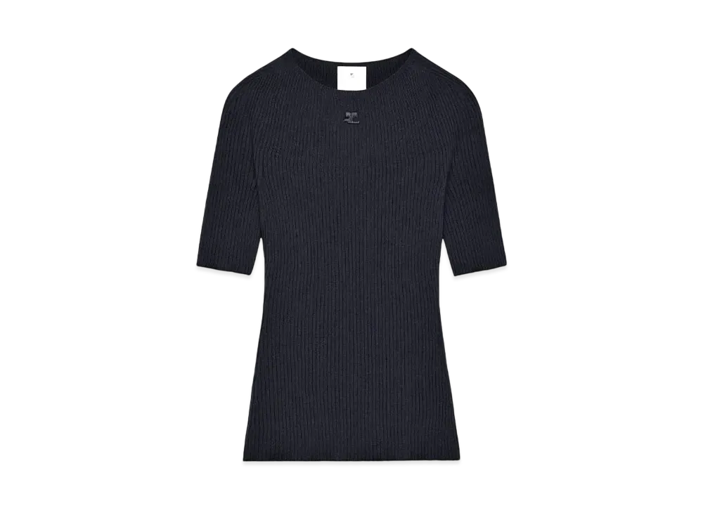 Courreges Solar Light Rib Sweater "Black"