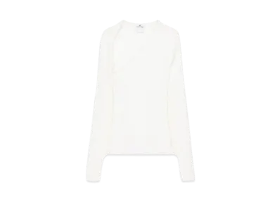 Courreges Slash Rib Knit Top "Heritage White"