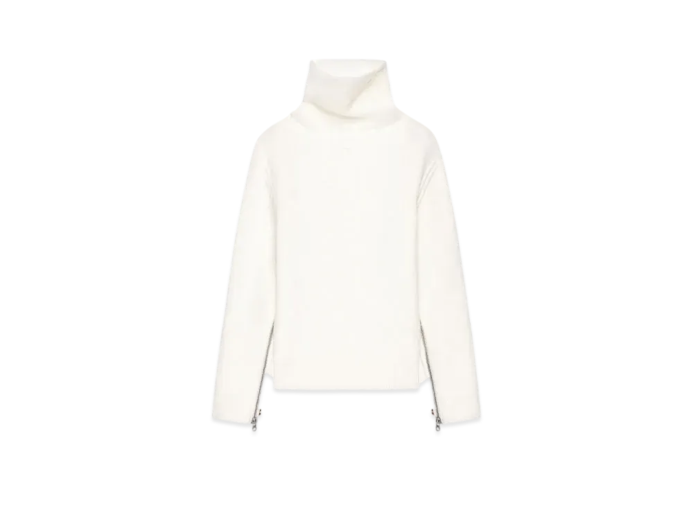 Courreges Oversized Mockneck Knit Sweater "Natural Beige"