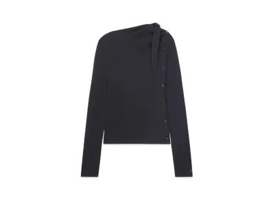 Courreges Knot Oblique Cardigan "Black"