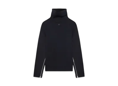 Courreges Oversized Mockneck Knit Sweater "Black"