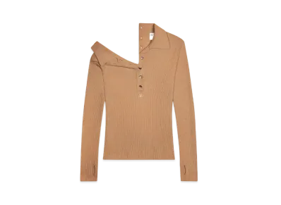 Courreges Multi-Buttons Light Wool Polo "Toffee"