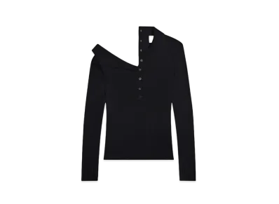 Courreges Multi-Buttons Light Wool Polo "Black"