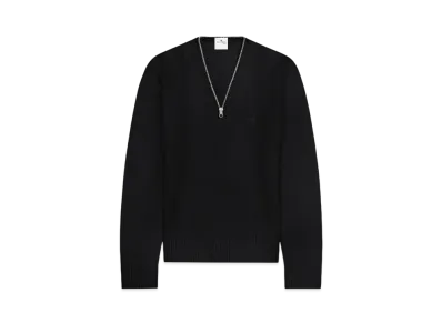 Courreges Zipped Wool Sweater "Black"