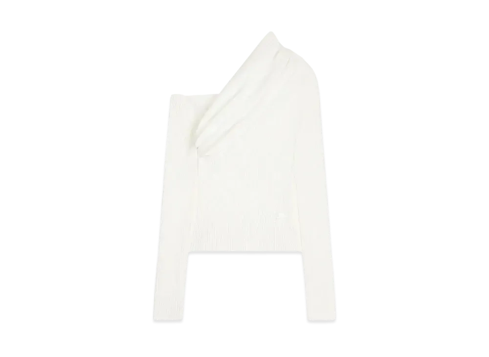 Courreges Twist Rib Knit Sweater "Heritage White"