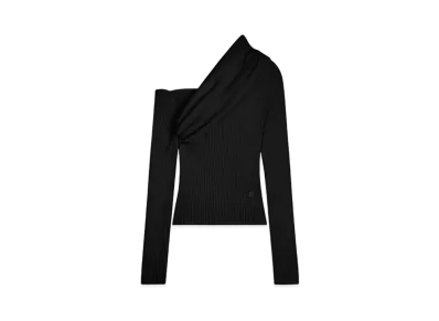 Courreges Twist Rib Knit Sweater "Black"