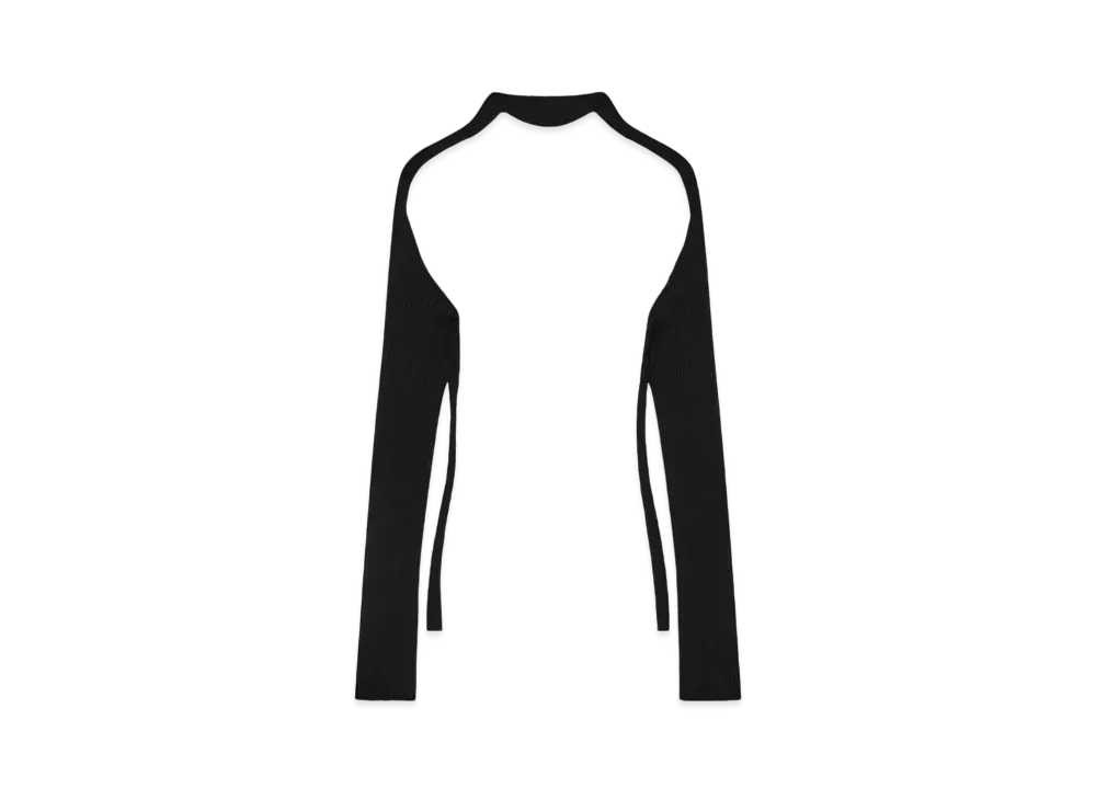 Courreges Contrast Frame Rib Knit Sweater "Blanc/Noir"